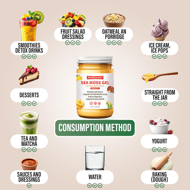 OEM Seamoss Cru Detoxificante e Limpeza Rico em Minerais Proteínas Vitaminas Saúde Sea Moss Sea Moss Gel