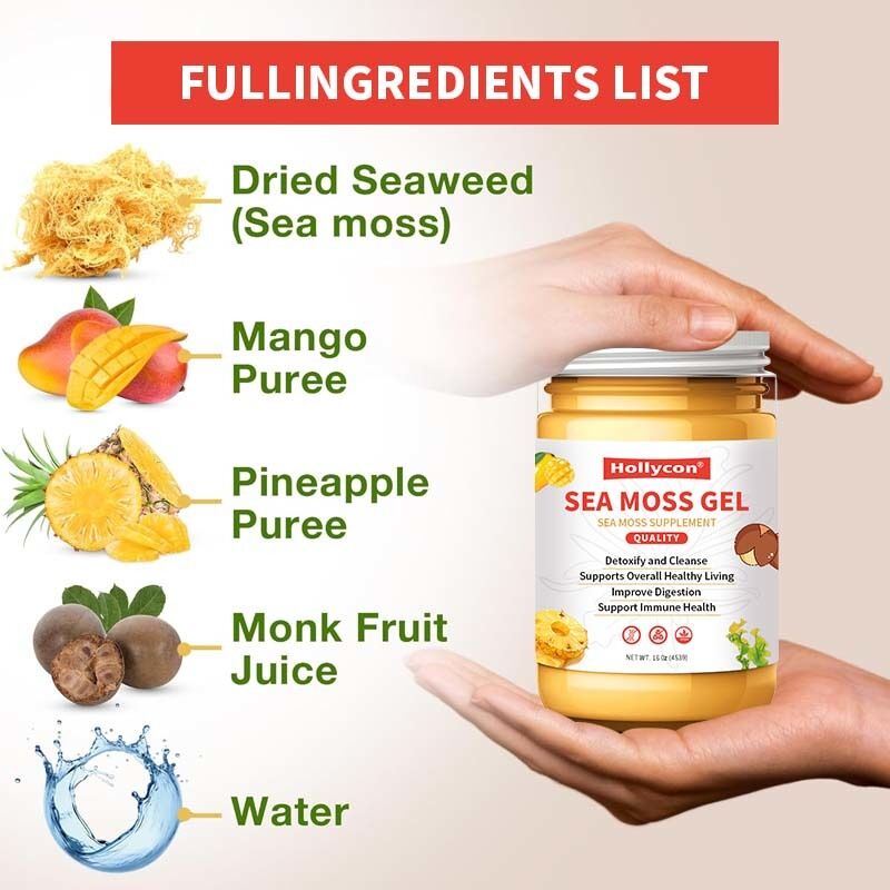 OEM Seamoss Cru Detoxificante e Limpeza Rico em Minerais Proteínas Vitaminas Saúde Sea Moss Sea Moss Gel