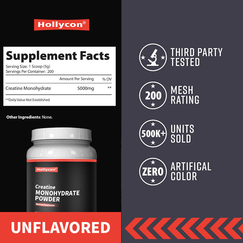 Suplemento Pré e Pós-Treino Micronizado OEM para Homens e Mulheres, Suporte Energético, Fácil de Misturar, Creatina Monohidratada em Pó