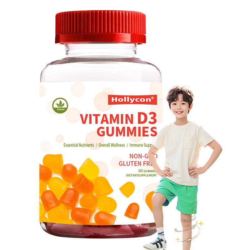 Vitamina D3 Orgânica para Crianças OEM Suplemento de Vitamina D3 Gomas para Saúde Óssea e Imunológica Gomas de Vitamina D3