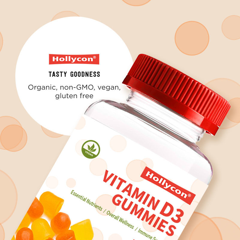 Vitamina D3 Orgânica para Crianças OEM Suplemento de Vitamina D3 Gomas para Saúde Óssea e Imunológica Gomas de Vitamina D3