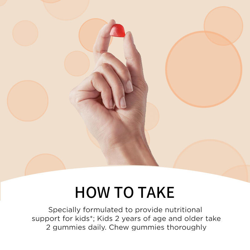 Vitamina D3 Orgânica para Crianças OEM Suplemento de Vitamina D3 Gomas para Saúde Óssea e Imunológica Gomas de Vitamina D3