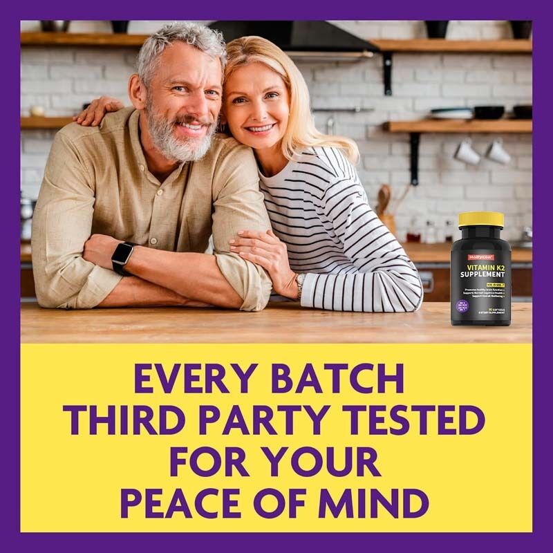 OEM Full Spectrum Vitamin K2 Softgels com 600 mcg de Trans Form Suporta saúde geral e força óssea Suplemento de vitamina K2