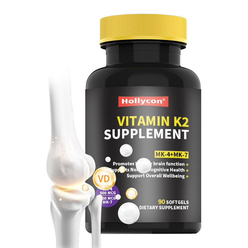 OEM Full Spectrum Vitamin K2 Softgels com 600 mcg de Trans Form Suporta saúde geral e força óssea Suplemento de vitamina K2