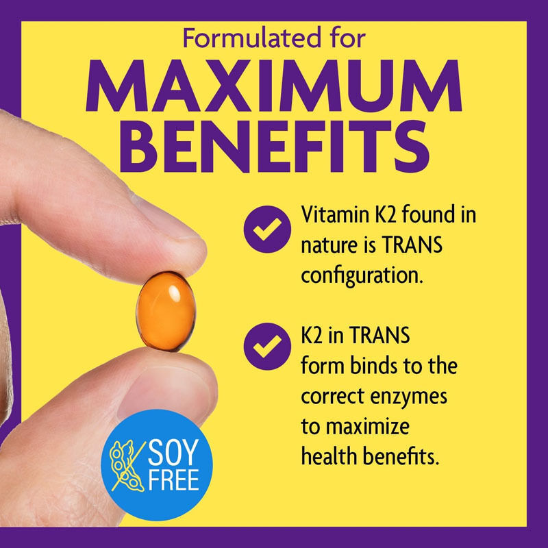 OEM Full Spectrum Vitamin K2 Softgels com 600 mcg de Trans Form Suporta saúde geral e força óssea Suplemento de vitamina K2