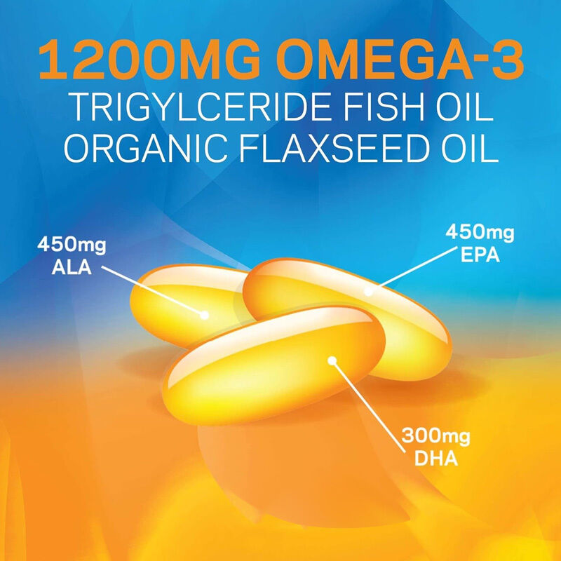 OEM 1200mg Suplemento Omega 3 para Nutrição Ocular Línio Orgânico Triglicerídeos Óleo de Peixe e Vitamina E Omega 3 Softgel