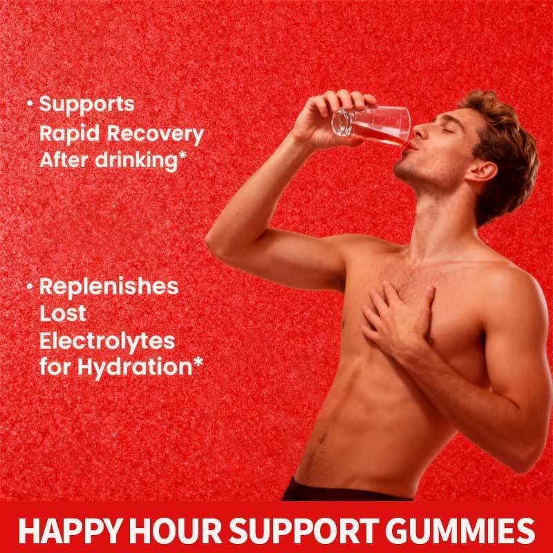 OEM Happy Hour Gummies Suplemento Pre-Game Party Hidratação Eletrólitos Álcool DHM Cardo de Leite Depois de beber Gummy