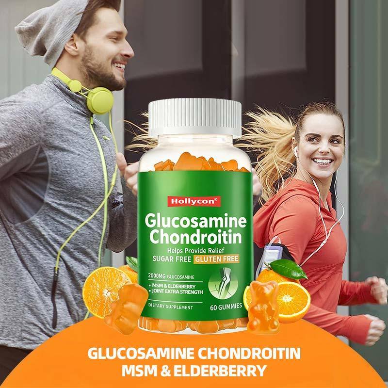 OEM Glucosamina Chondroitin Gummies MSM Elderberry Extra Força articular Suplemento de Suporte Imune Glucosamina Chondroitin