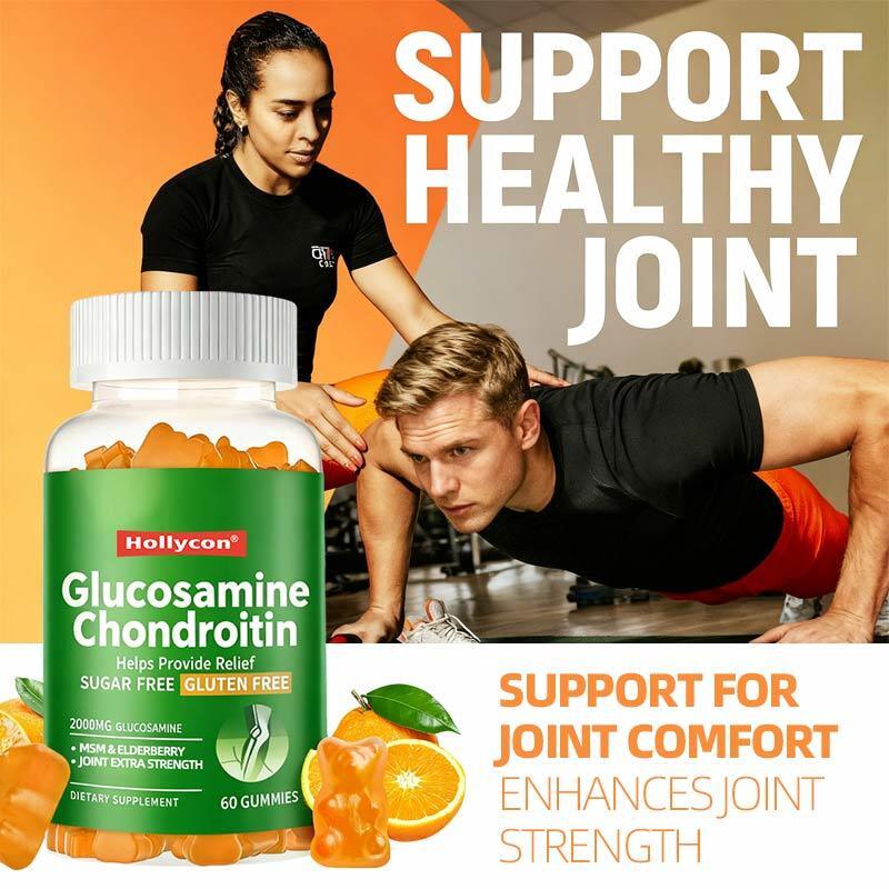 OEM Glucosamina Chondroitin Gummies MSM Elderberry Extra Força articular Suplemento de Suporte Imune Glucosamina Chondroitin