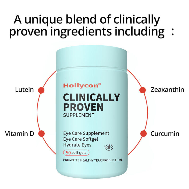 Suplemento clinicamente comprovado para olhos secos para hidratar os olhos para alívio duradouro, aliviar a secura, suplemento para cuidados com os olhos