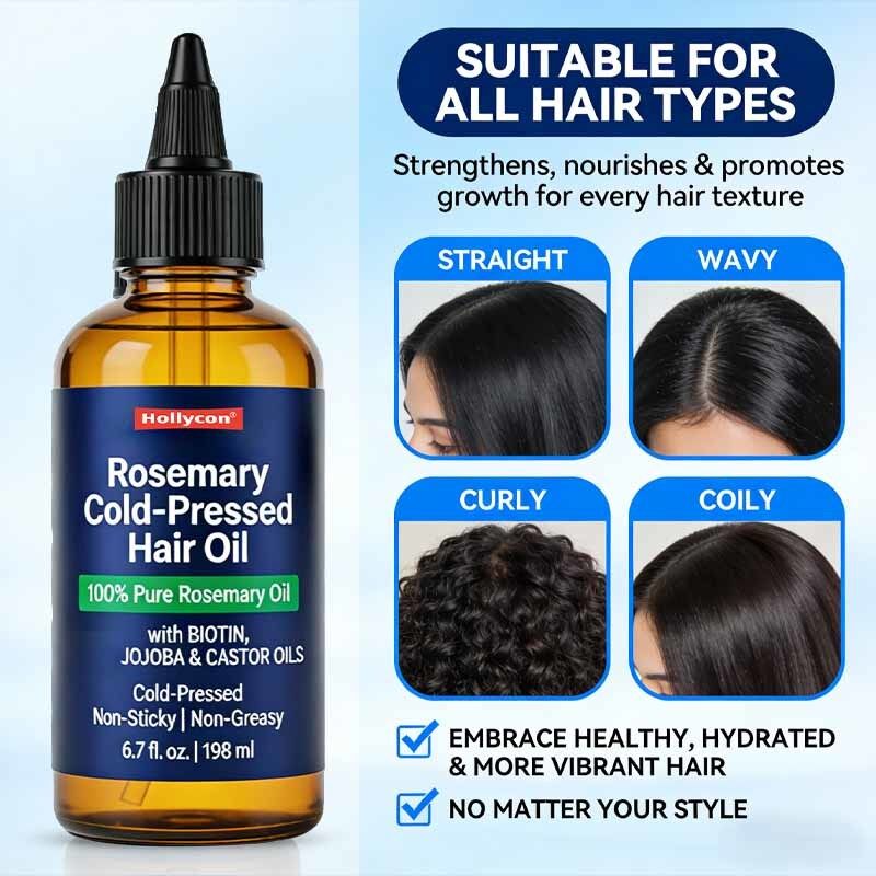 OEM/ODM Rosemary Biotin Castor & Jojoba Cold Pressed Hair Growth Oil for Thicker Fuller Hair & Nourished Scalp