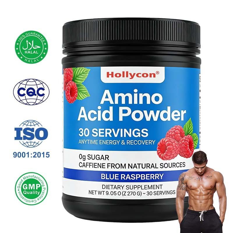 OEM/ODM em pó de nutrição desportiva personalizada BCAA Suplemento de aminoácidos com extrato de chá verde
