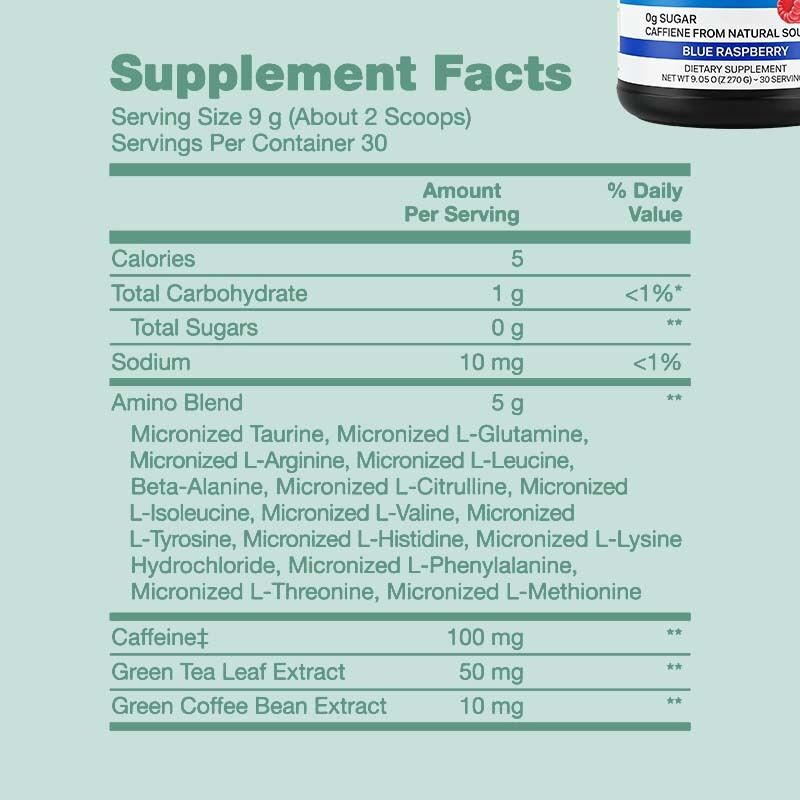 OEM/ODM em pó de nutrição desportiva personalizada BCAA Suplemento de aminoácidos com extrato de chá verde