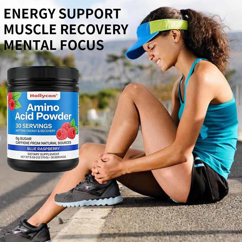 OEM/ODM em pó de nutrição desportiva personalizada BCAA Suplemento de aminoácidos com extrato de chá verde