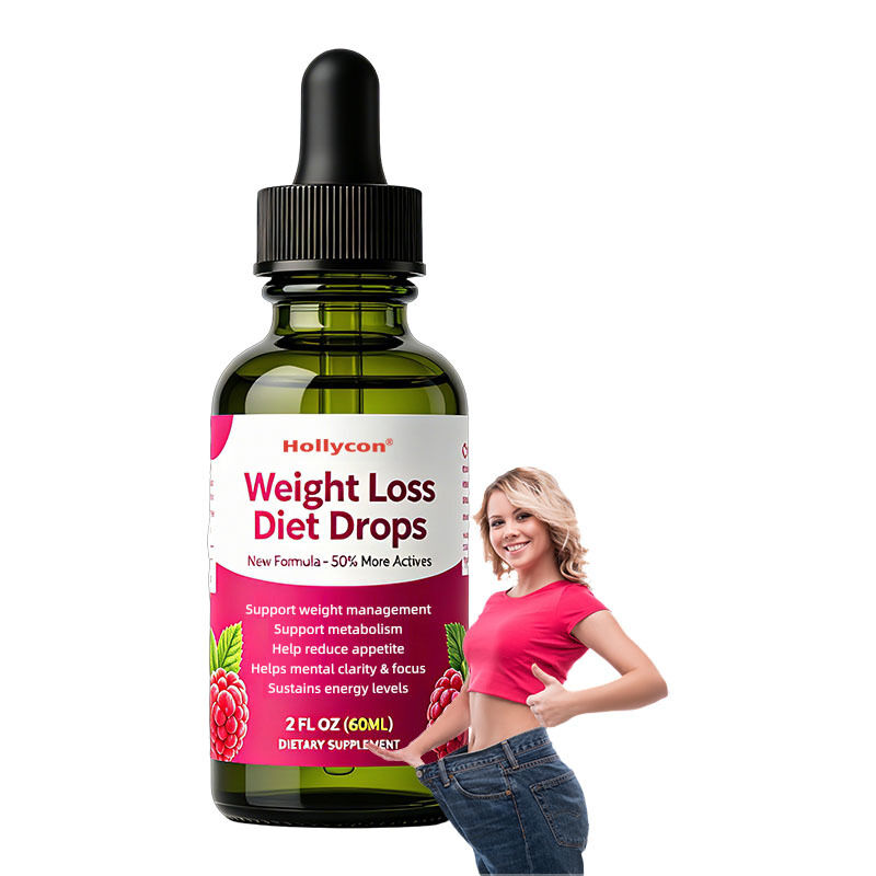 Fornecimento de fábrica em gotas orais de bem-estar para controle diário de peso | Suplemento Dietético Sabor Framboesa Diet Slim Drops