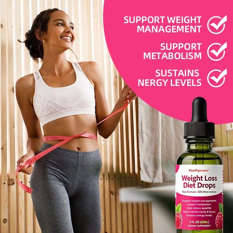 Fornecimento de fábrica em gotas orais de bem-estar para controle diário de peso | Suplemento Dietético Sabor Framboesa Diet Slim Drops