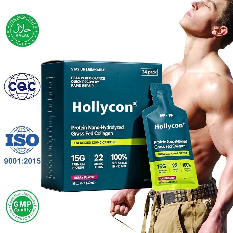 OEM/ODM 15g Proteína Colágeno Shot Oral Nano Hidrolizado Caffeinado Fitness Suplemento Líquido de Routine