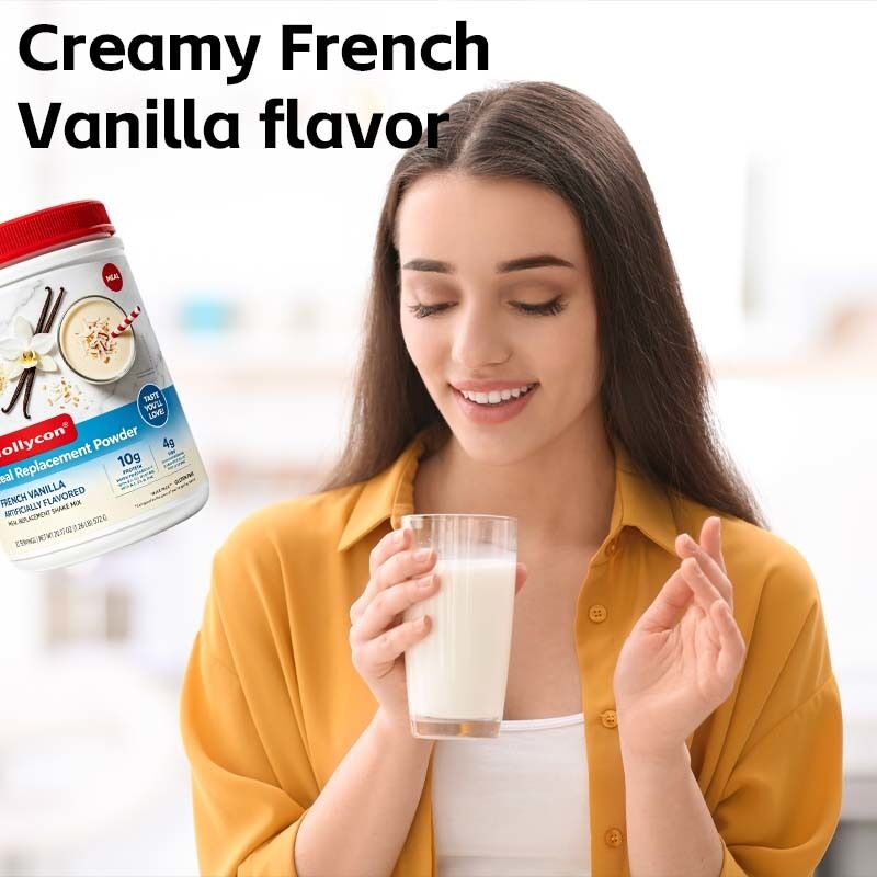 Fábrica Venda substituto de refeições em pó sabor de baunilha francesa vitaminas minerais proteínas fibras saciedade duradoura