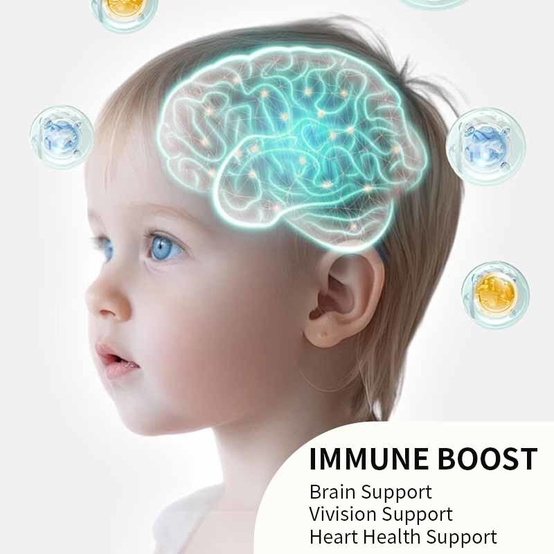 OEM/ODM Fabricante Omega 3 Gummies para Crianças Apoia Saúde do Cérebro e do Coração, Imunidade, Saúde dos Olhos com Omega 6 & 9, DHA