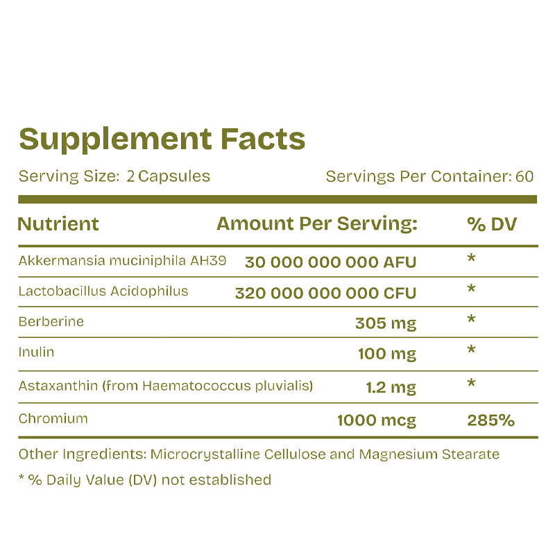 Akkermansia Probiotics Capsules with Inulin Prebiotic Fiber for Daily Gut Care and Customized Formula