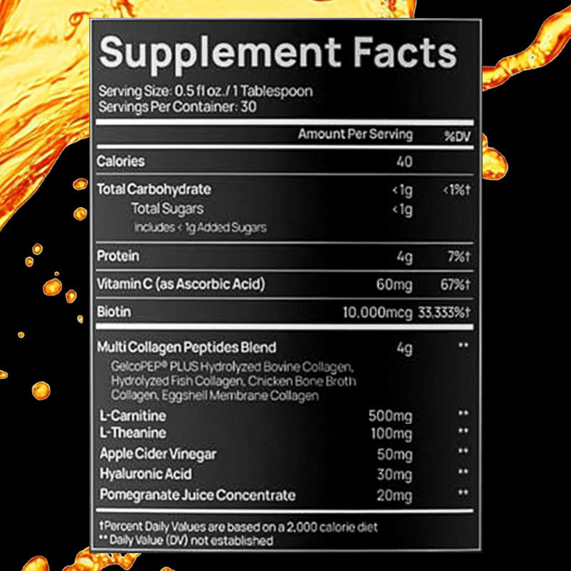 Colágeno líquido de várias fontes com nutrição diária equilibrada de proteínas em forma pronta para beber