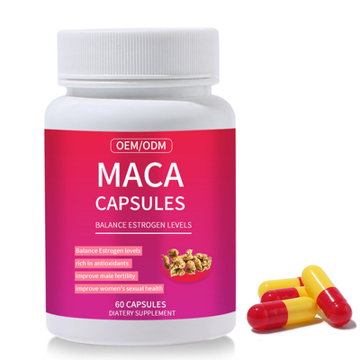 As cápsulas cruas do suplemento 120 à raiz de Maca das ervas melhoram a fertilidade masculina