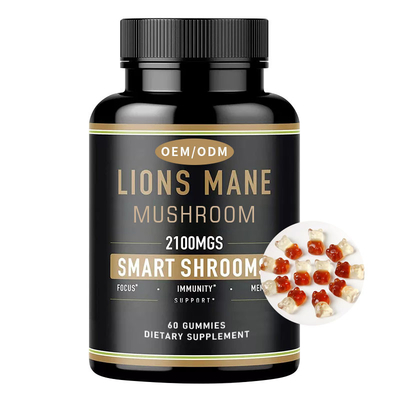 Magnésio orgânico 60 Gummies de Mane Mushroom Supplement 2100 dos leões