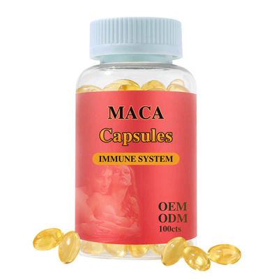 OEM Marca Privada Ouro 500 Mg Maca Root Capsulas Suplemento de resistência Capsulas de energia
