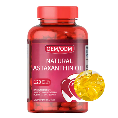 O suplemento 2000 natural ao Astaxanthin de MG Softgel encerra o costume da marca própria