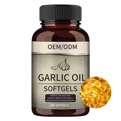 O óleo natural Softgels do alho encerra a marca própria 1500mg personalizada para a imunidade do impulso