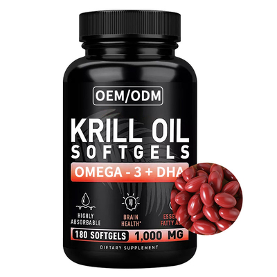 O óleo do Krill de Softgels da ômega 3 de DHA encerra suplementos para a saúde do coração