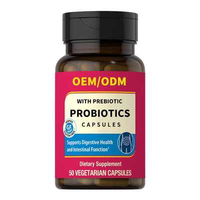 OEM cru Prebiotic & cápsulas probióticos dos suplementos ao vegetariano de CFU 100 bilhões
