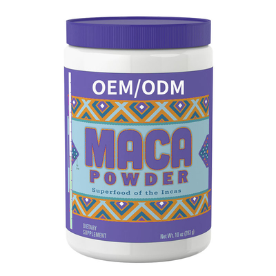 ODM preto orgânico do pó do suplemento à raiz de Maca
