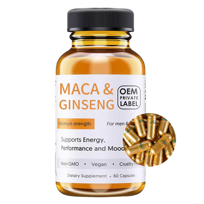 Aumente cápsulas do suplemento à raiz de Maca do ginsém da libido para homens