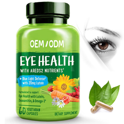 A anti fadiga suplementa o OEM para cápsulas saudáveis do vegetariano do apoio 60 do olho da visão dos olhos secos