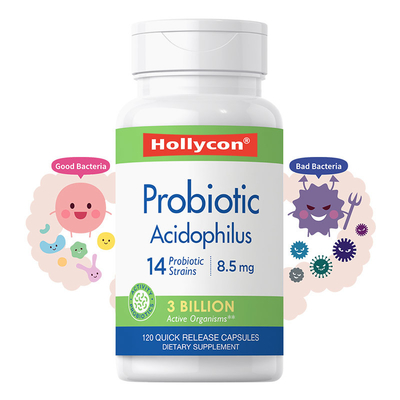 O COA suplementa cápsulas probióticos de Prebiotic do apoio digestivo da contagem do ODM 60 do OEM