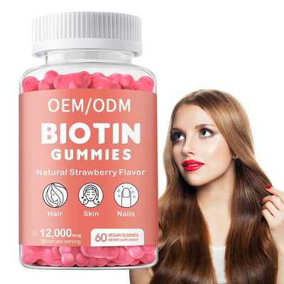 Pele do cabelo de Gummies da vitamina da biotina de Skincare da marca própria e cápsulas de Gummies da rebrota dos pregos
