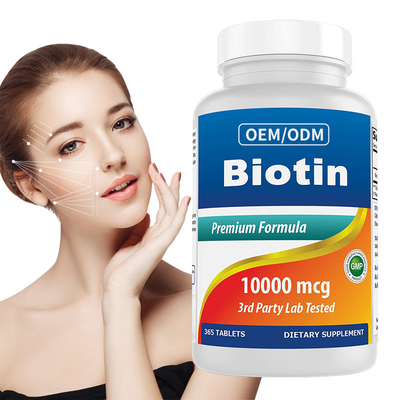 A vitamina B7 da biotina de Costomizred promove a pele saudável do cabelo e prega as tabuletas 10000mcg 365