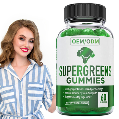 A planta essencial das vitaminas e dos minerais da vitamina gomosa verde super baseou o suplemento dietético ao apoio imune