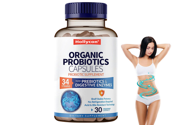 30 cápsulas Suplementos alimentares OEM Probióticos Probióticos orgânicos Cápsulas