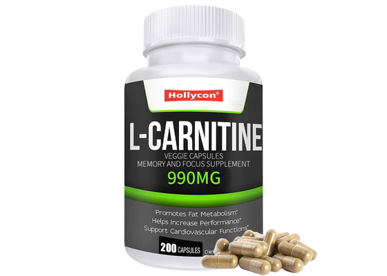 L-carnitina cápsula 200 pílulas ajuda na queima de gordura cápsulas de vegetais