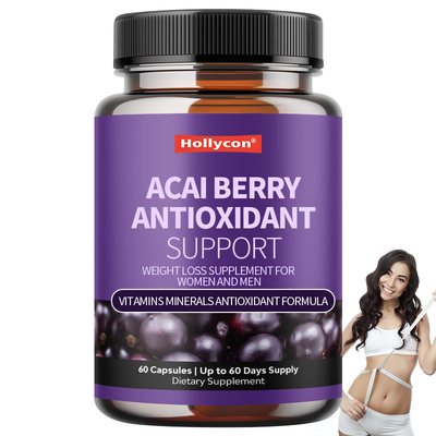 OEM Vitaminas Minerais Antioxidante Fórmula Acai Berry Suporte Antioxidante Suplemento de Perda de Peso Para Mulheres E Homens