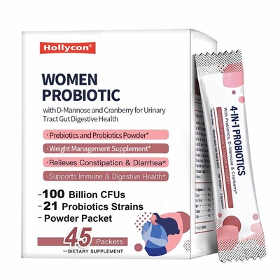 OEM Mulheres Probiótico Com D-Mannose E Cranberry Para Tratamento Urinário Intestinal Saúde Digestiva Prebióticos E Probióticos em Pó