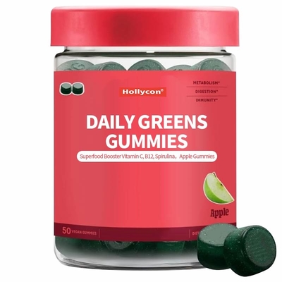2024 Nova Chegada Goma de Amêndoas Superfood Booster Vitamina C B12 Spirulina Goma de Maçã