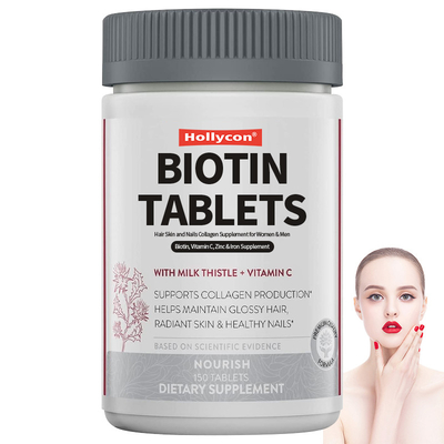 Biotina comprimidos cabelos pele e unhas Suplemento de colágeno para mulheres e homens Suplemento de vitamina C, zinco e ferro