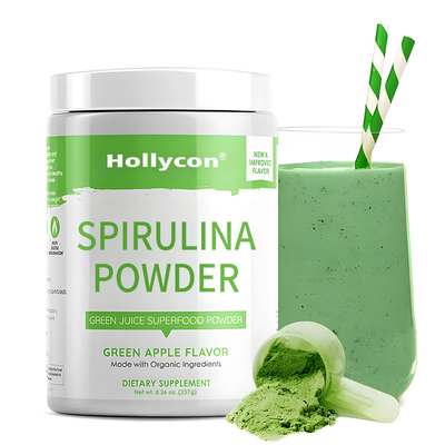 Spirulina Sucos Verdes Super Alimentos em Pó Clorella Orgânica Suplemento Para Adultos