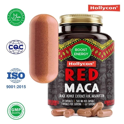 Raiz de Maca Vermelha Orgânica cápsulas de aumento masculino pílulas aumentar a energia