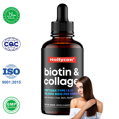 OEM Hair Boosting Gotas Suplemento de colágeno apoia o crescimento do cabelo
