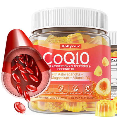 Gomes de CoQ10 com vitamina D3 para a saúde dos músculos e ossos e função cognitiva
