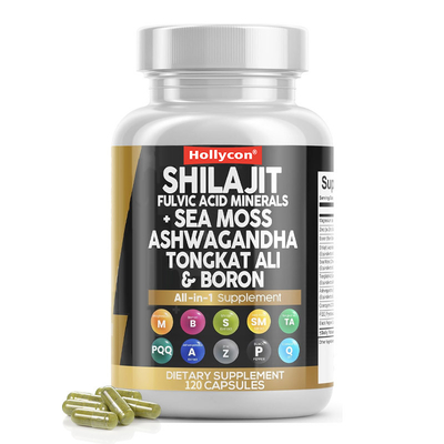Shilajit de Ervas Naturais 30 porções 2 cápsulas por porção